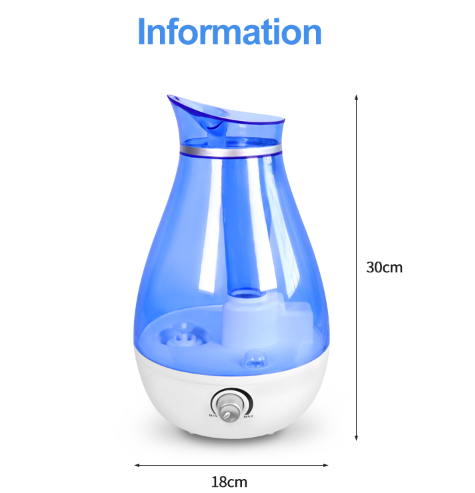 Umidifikatur ultrasoniku ta 'kapaċità kbira ta' 2.5L Użu fid-dar