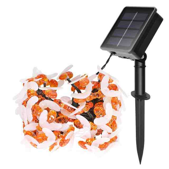 Outdoor Solar Bee Lights String Garden Dekorazzjonijiet tal-Milied